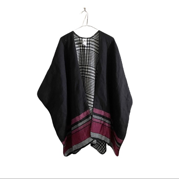 Woolrich Reversible Knit Shawl Cardigan Sweater Solid & Houndstooth Patterns - Picture 1 of 5